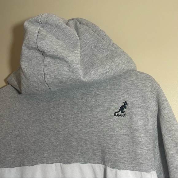 Kangol 3 Toned Striped Hoodie Collar Zipper Front/Back Logo | BLACK/WHITE/GRAY - Picture 7 of 10